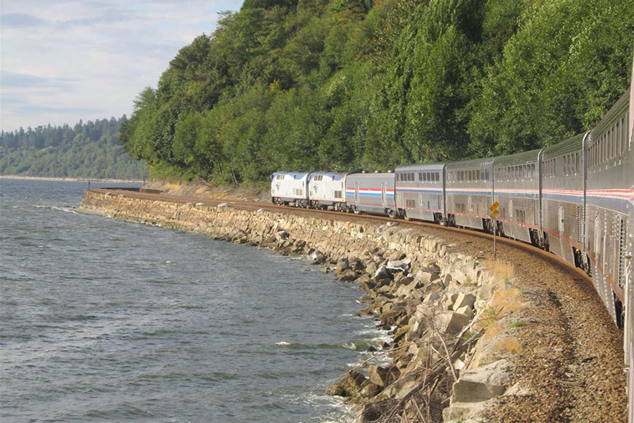 150 53 Eastbound Empire Builder Along Puget Sound